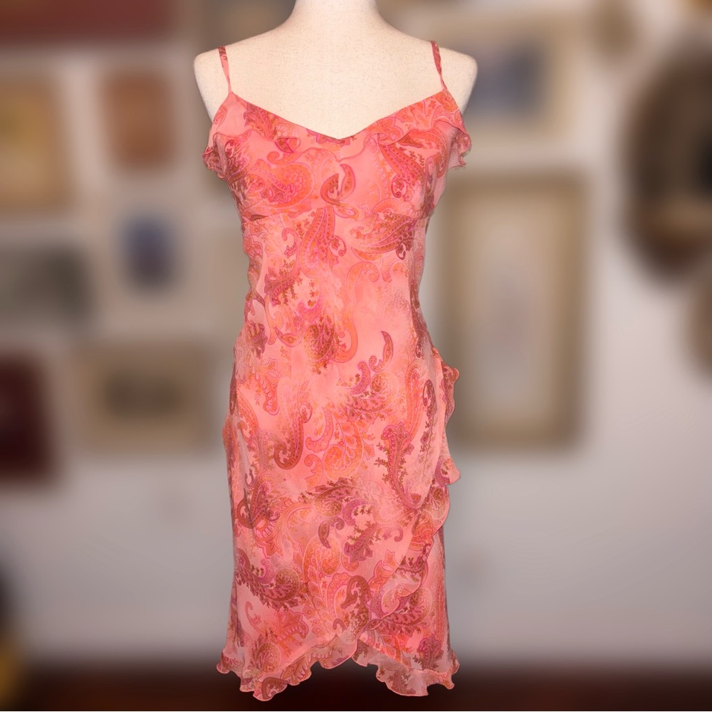 Elegant Pink Paisley Dress
